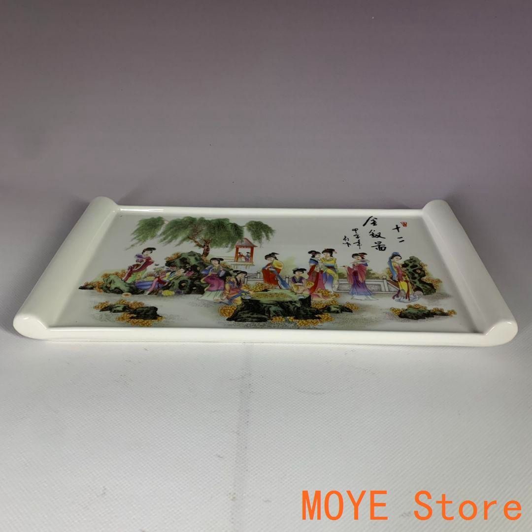 景徳鎮 ​粉彩人物十二金釵図 茶盤 果盤 茶道具 装飾品 工芸品 置物 景徳鎮 ?粉彩人物十二金釵図 茶盤 果盤 茶道具 装飾品 工芸品
