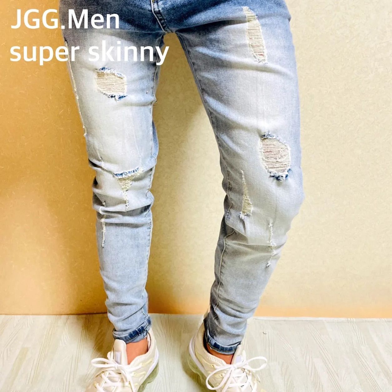 JGG.Men ジェギングメンスキニーパンツスキニーデニムダメージデニム