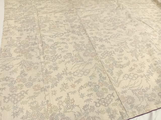 平和屋着物○本場結城紬 重要無形文化財 100亀甲 草花文 正絹 逸品