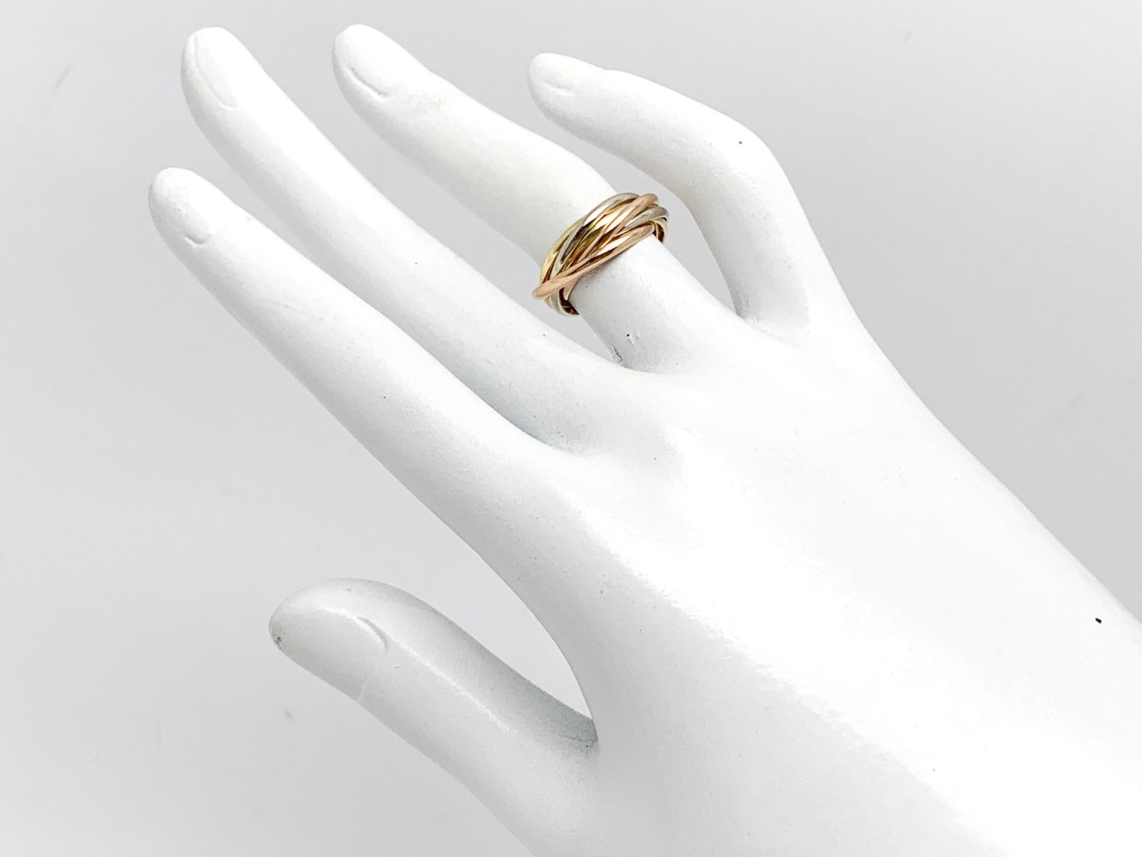 Cartier トリニティリング 750 K18 48号 Cartier カルティエ 750 K18 スリーカラー トリニティ リング 7