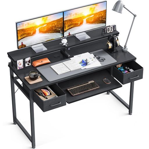 ODKパソコンデスクキーボードスライダー付き幅120cmゲーミングデスク机