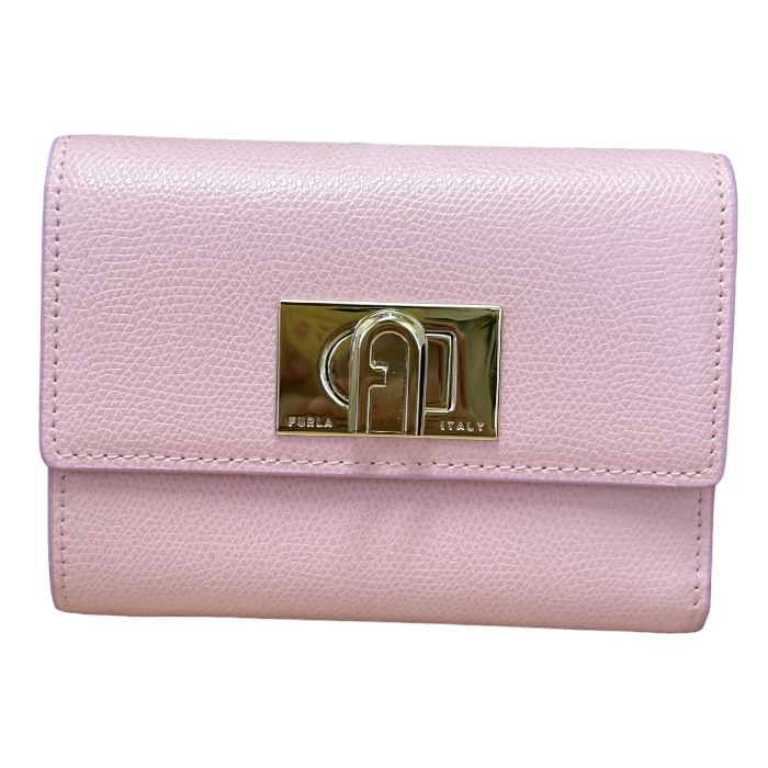 FURLA フルラ 財布 レディース 小銭入れ付き 三つ折り ピンク PCW4ACO レザー 本革 かわいい カード入れ コンパクト 中古 W1 FURLA フルラ 財布 レディース 小銭入れ付き 三つ折り ピンク PCW4ACO