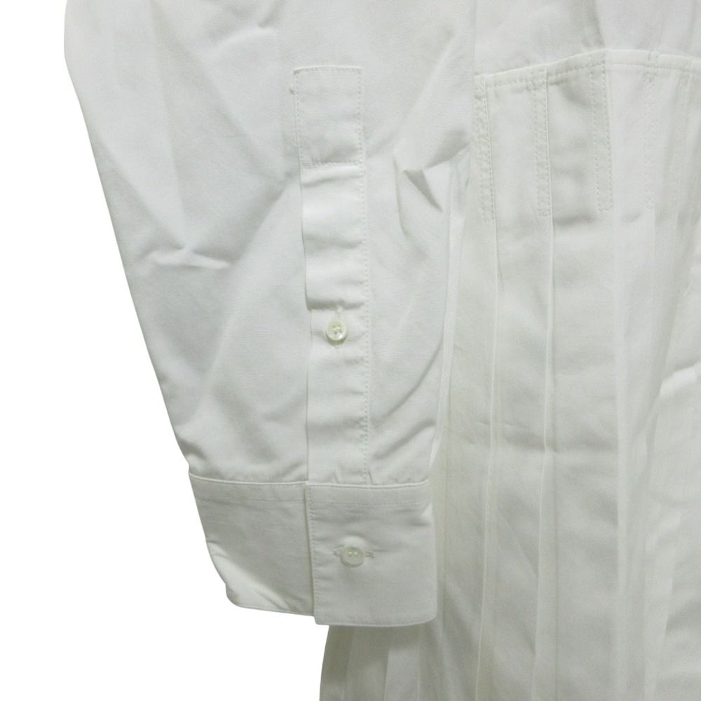 美品 クリーニング済 Off-White オフホワイト ラップド アシンメトリー プリーツシャツ ドレス ワンピース 42 ホワイト レディース 古着 中古 Off-White - 美品 クリーニング済 Off-White オフホワイト