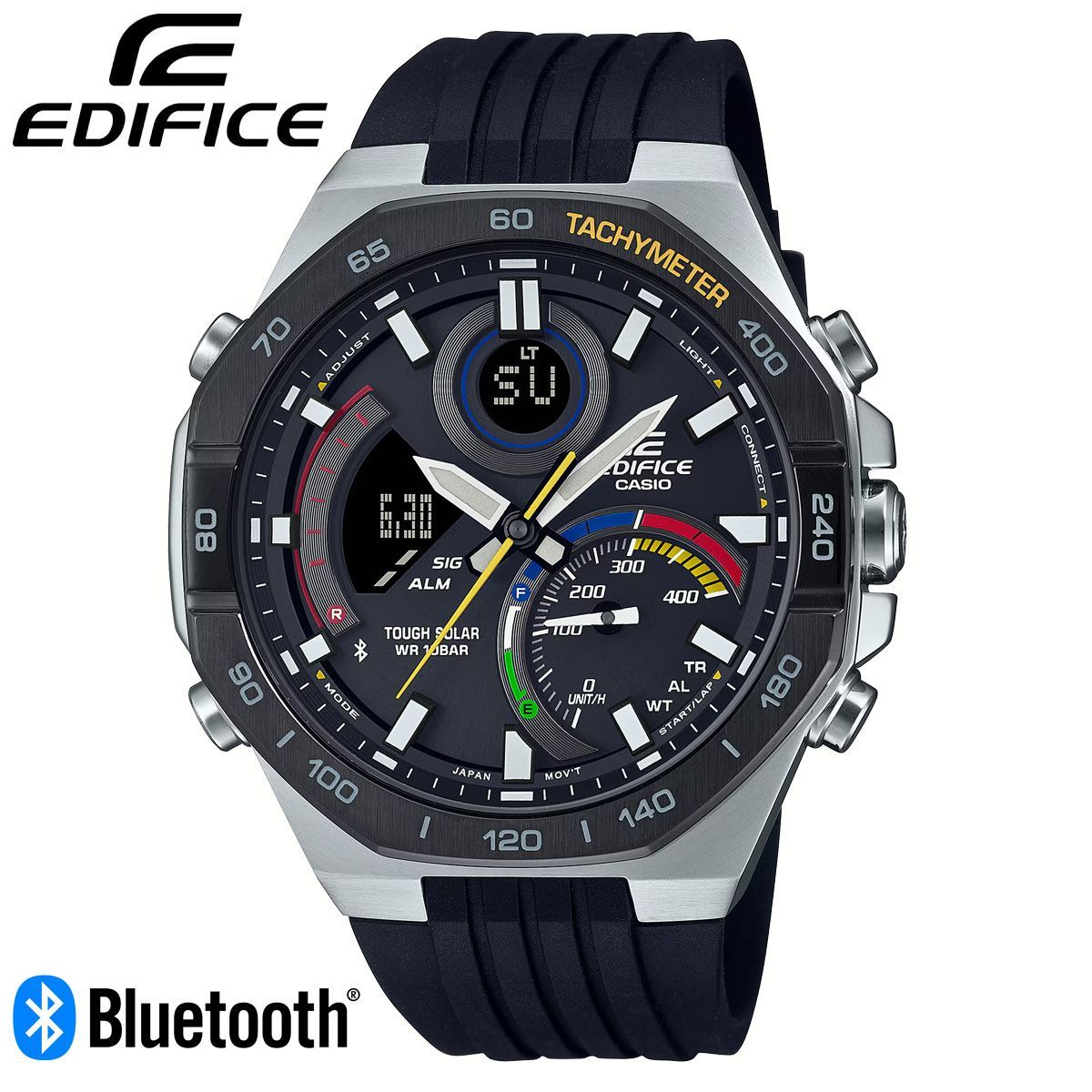 CASIO EDIFICE カシオ エディフィス スマートウォッチ Bluetooth ブルートゥース スマホリンク スマホ連動 iPhone タフソーラー ECB-950MP-1A レーシング クロノグラフ アナログ デジタル アナデジ 八角形 オクタゴン