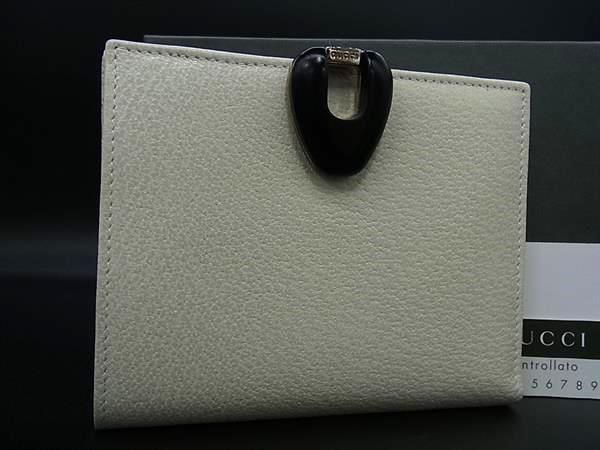□新品同様□ GUCCI グッチ 035 0959 1895 0 レザー 二つ折り 財布  
