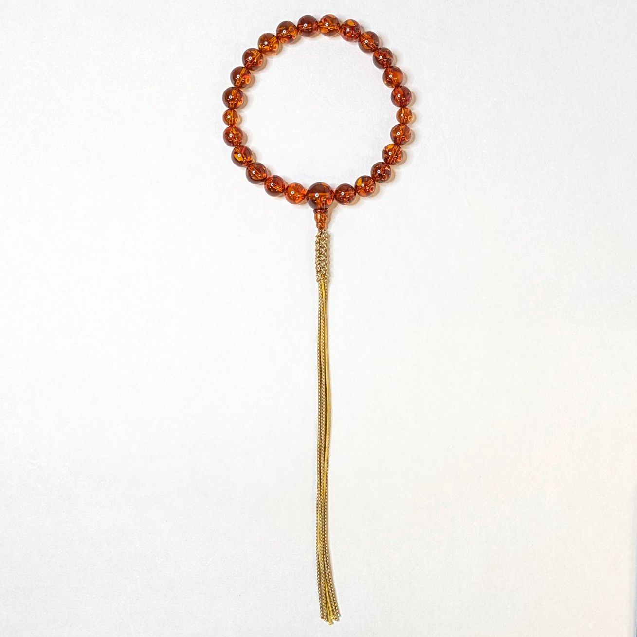 本琥珀 数珠 正絹房 京念珠 琥珀 コハク 念珠 - メルカリ