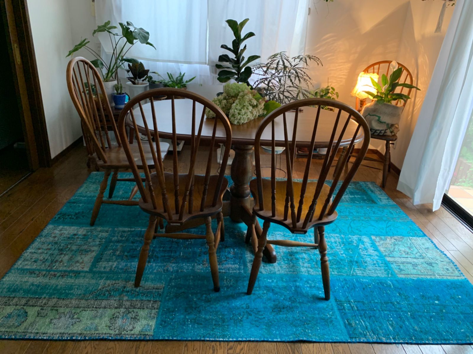 トルコヴィンテージラグオーバーダイラウンド天然オーガニックウール