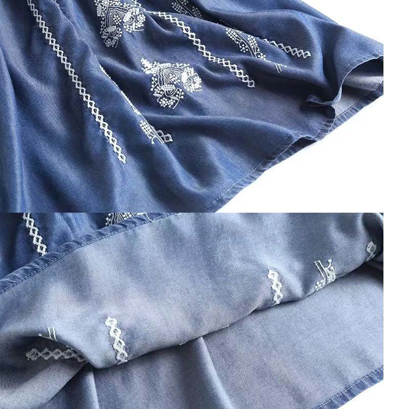 ブラウス 5分袖 夏 デニム tシャツ フリル袖 刺繍 シャツ 花柄 半袖シャツ レディース デニムシャツ 春 五分袖 チュニック プルオーバー 楽天市場】ブラウス 5分袖 夏 デニム tシャツ フリル袖 刺繍