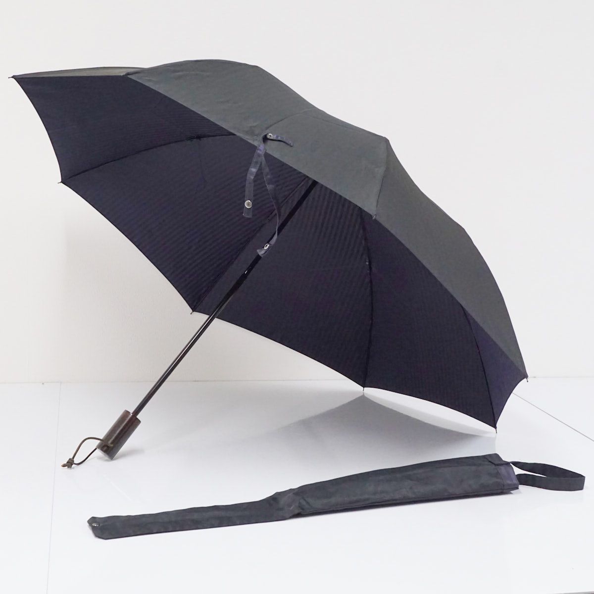 【タグ付き 未使用品】Ramuda ラムダ 市原 ストライプ 長傘 晴雨兼用 Ramuda ラムダ 紳士用長傘 晴雨兼用 8本骨 65cm 日本製