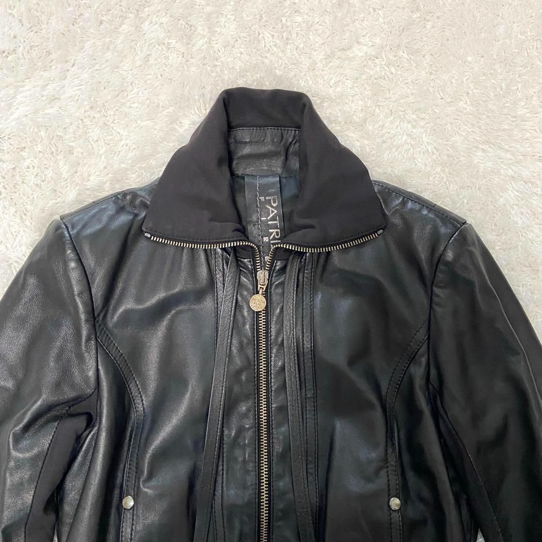 黒 ラム革レザーPATRIZIA PEPE イタリア製　本革ライダースジャケット 黒 ラム革レザーPATRIZIA PEPE イタリア製本革ライダースジャケット