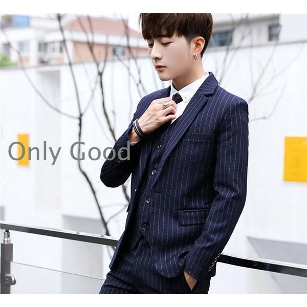 メンズスーツ スリーピース スーツ チェック柄 ボーダー柄 カジュアル