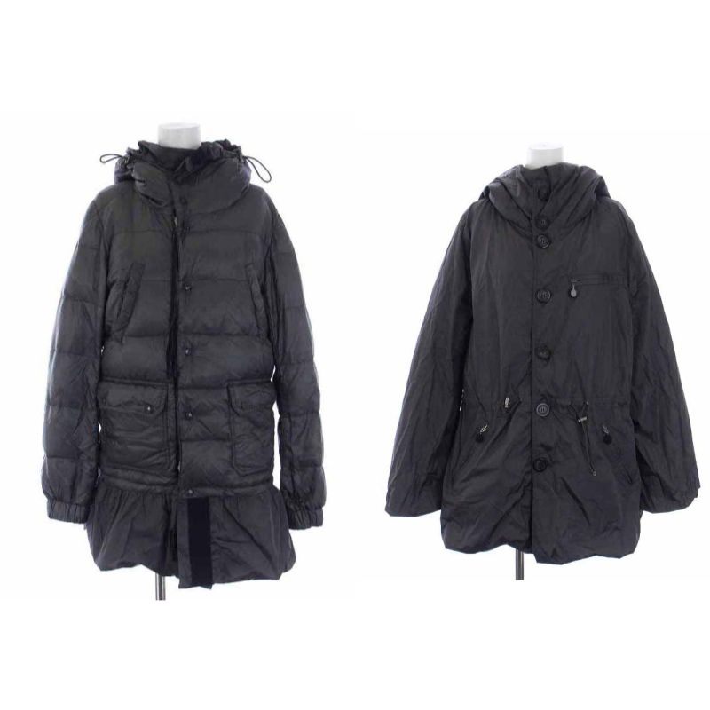 モンクレール MONCLER S sacai セリナ SERINA ダウンコート リバーシブル ロング ジップアップ フード 2 L グレー /YI1  - メルカリ