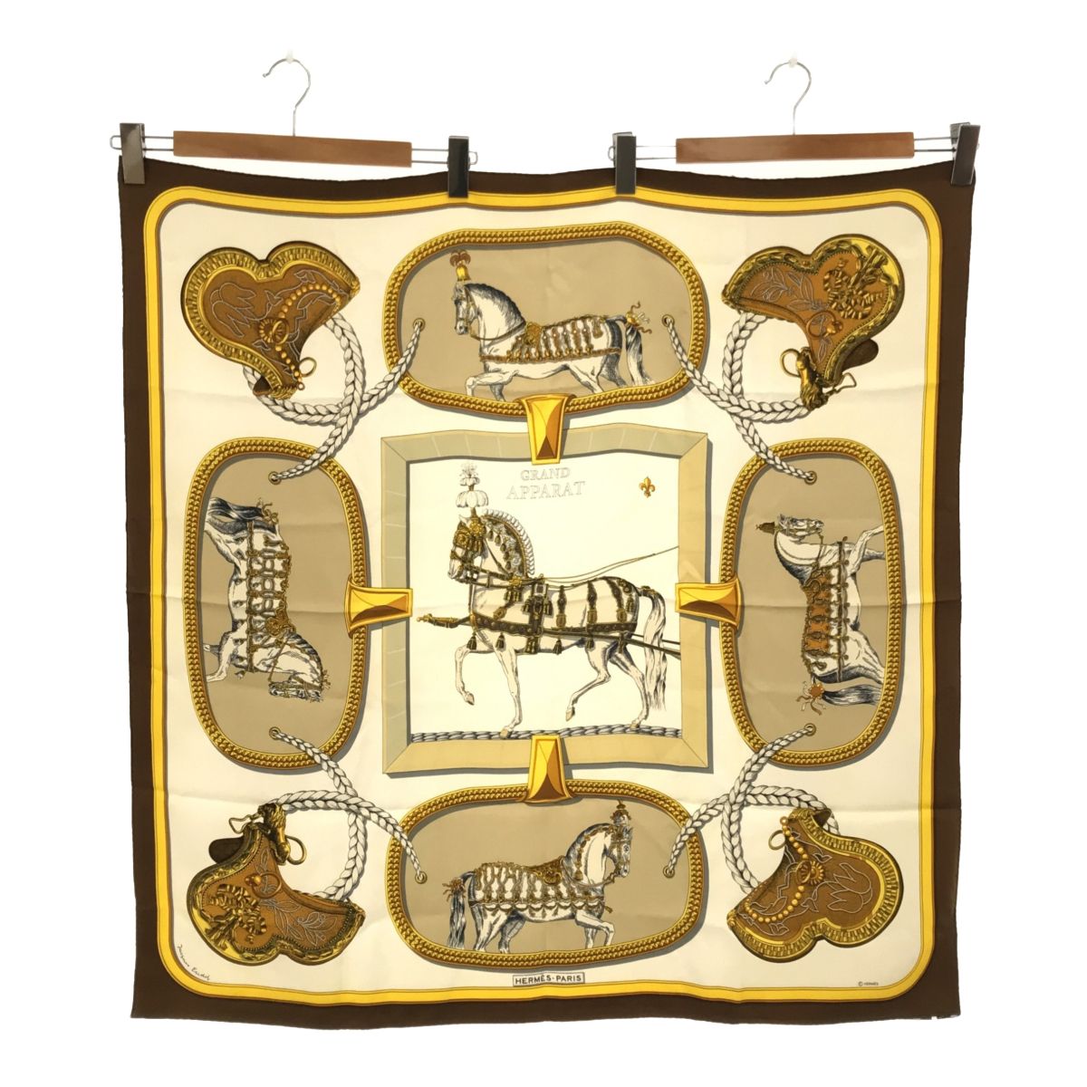 エルメス HERMES カレ90 シルク TRES GRAND APPARAT 盛装の馬
