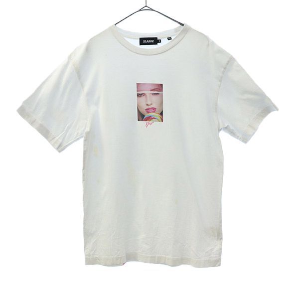 エクストララージ プリント 半袖 Tシャツ M ホワイト X-LARGE クルーネック メンズ   【230529】 メール便可