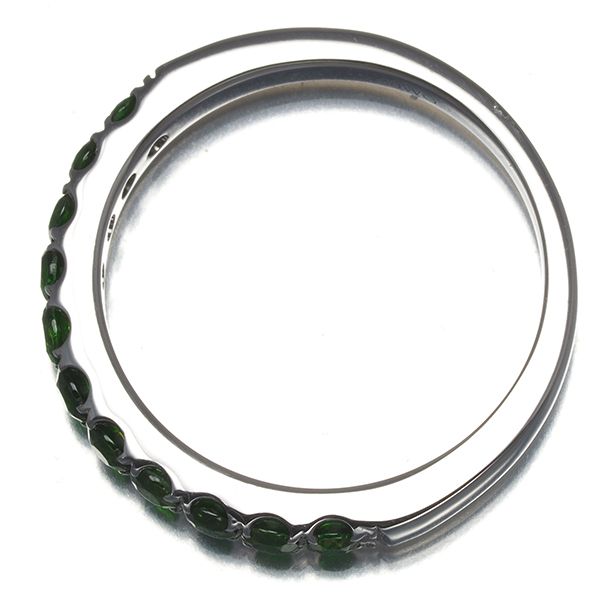 デマントイドガーネット 0.60ct ハーフエタニティ リング K18WG  