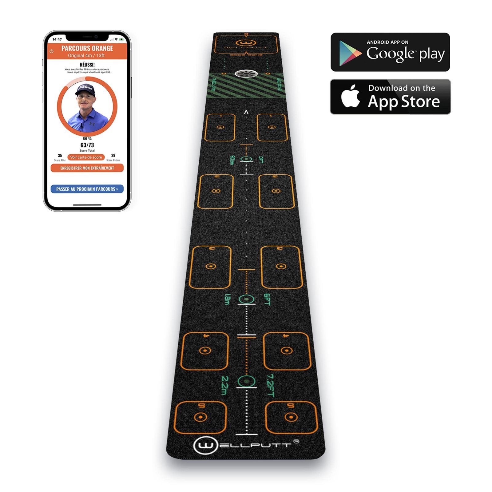在庫処分】WELLPUTT ウェルパット マット 2M 3M 4Mゴルフパターマット