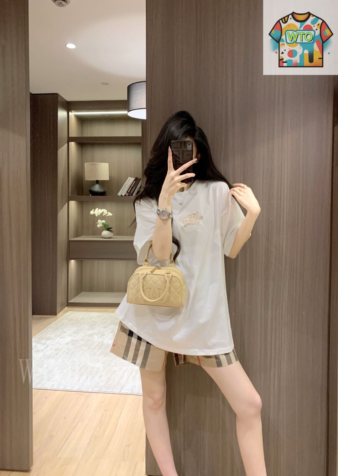 【関税&送料込】Burberry Shorts 今日特価】Burberry Embroidered Logo Top & Check Shorts Set