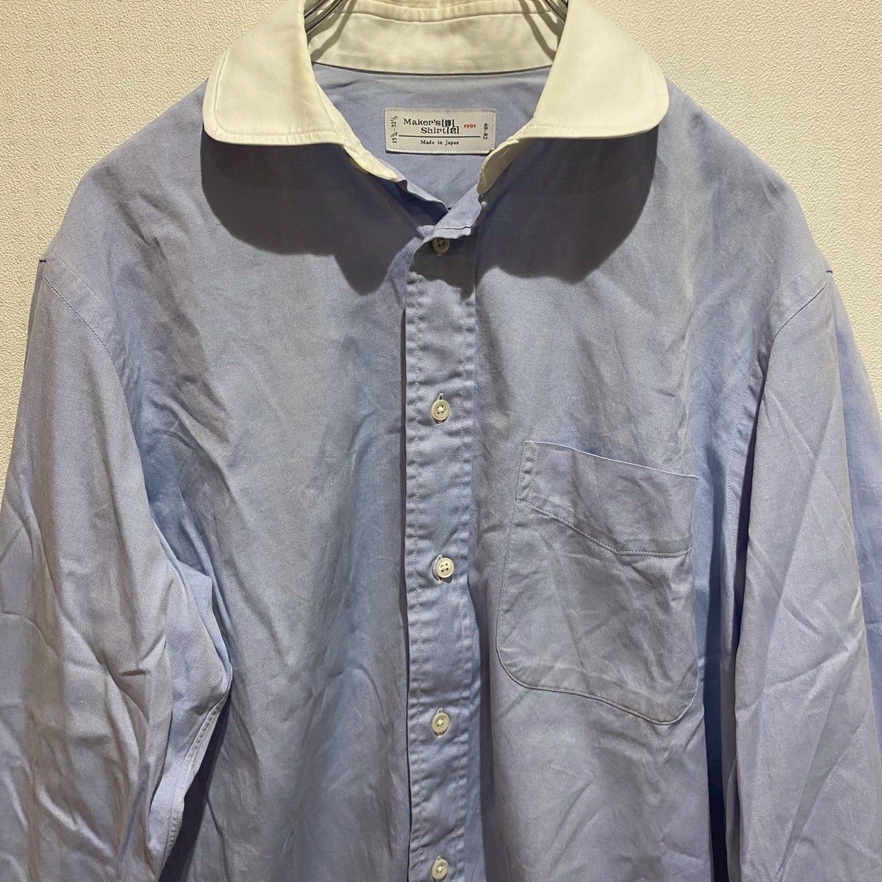 Maker's shirt 鎌倉　長袖ブラウス　上品　とろみ Maker's Shirt メーカーズシャツ 鎌倉シャツ メンズ トップス