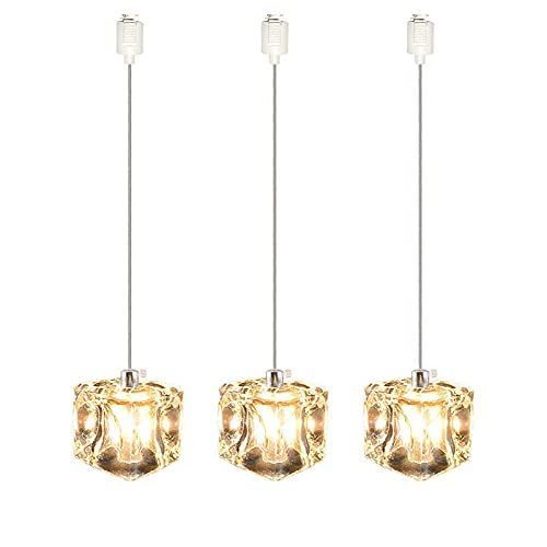 新着商品 ペンダントライト ガラスキューブ ガラスライト 北欧風 デザイナーズ ペンダント照明 SAITODOU キッチン バーカウンター カフェ風 ダイニング用 ダクトレール クリア 7ＣＭ