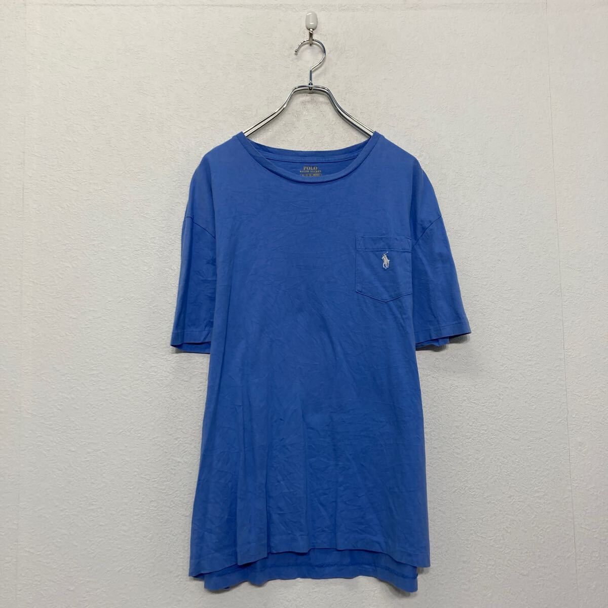 POLO Ralph Lauren 半袖 プリント Tシャツ ポロラルフローレン XL ブルー ビッグサイズ クルーネック 古着卸 アメリカ仕入 a607-6856