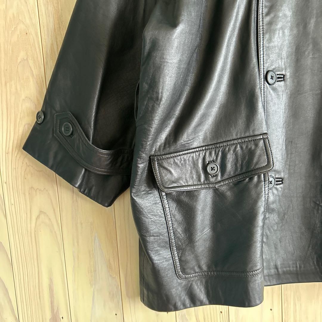 ヴィンテージ ラムレザーダブルブレストコート オーバーサイズ ユニ