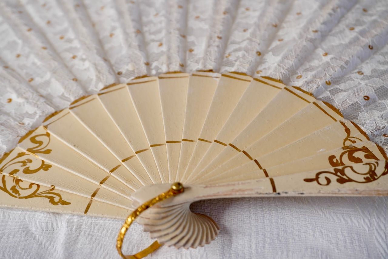 フランス アンティーク エヴァンタイユ レース扇子 フランス アンティーク エヴァンタイユ レース扇子 1940年代 扇子