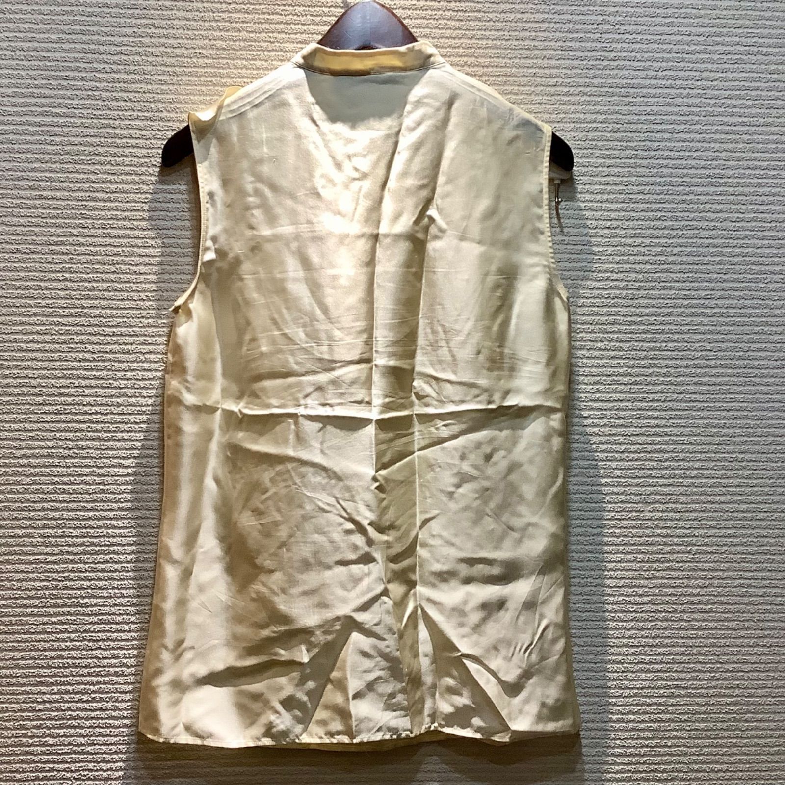 グッチ GUCCI フラワー 刺繍 フリル ブラウス リボン付き ノースリーブ 36 レディース 476044 E1002|T2