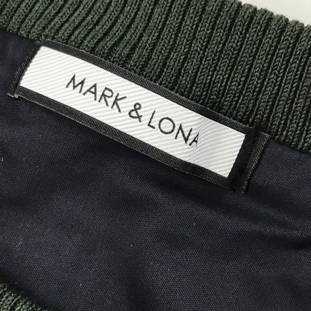 サイズ：46 MARK&amp;LONA マークアンドロナ  裏地付 ニットセーター スカル 星柄 ブラック系 [240101469264] ゴルフウェア メンズ ストスト MARK&LONA マークアンドロナ 裏地付 ニットセーター スカル 星柄