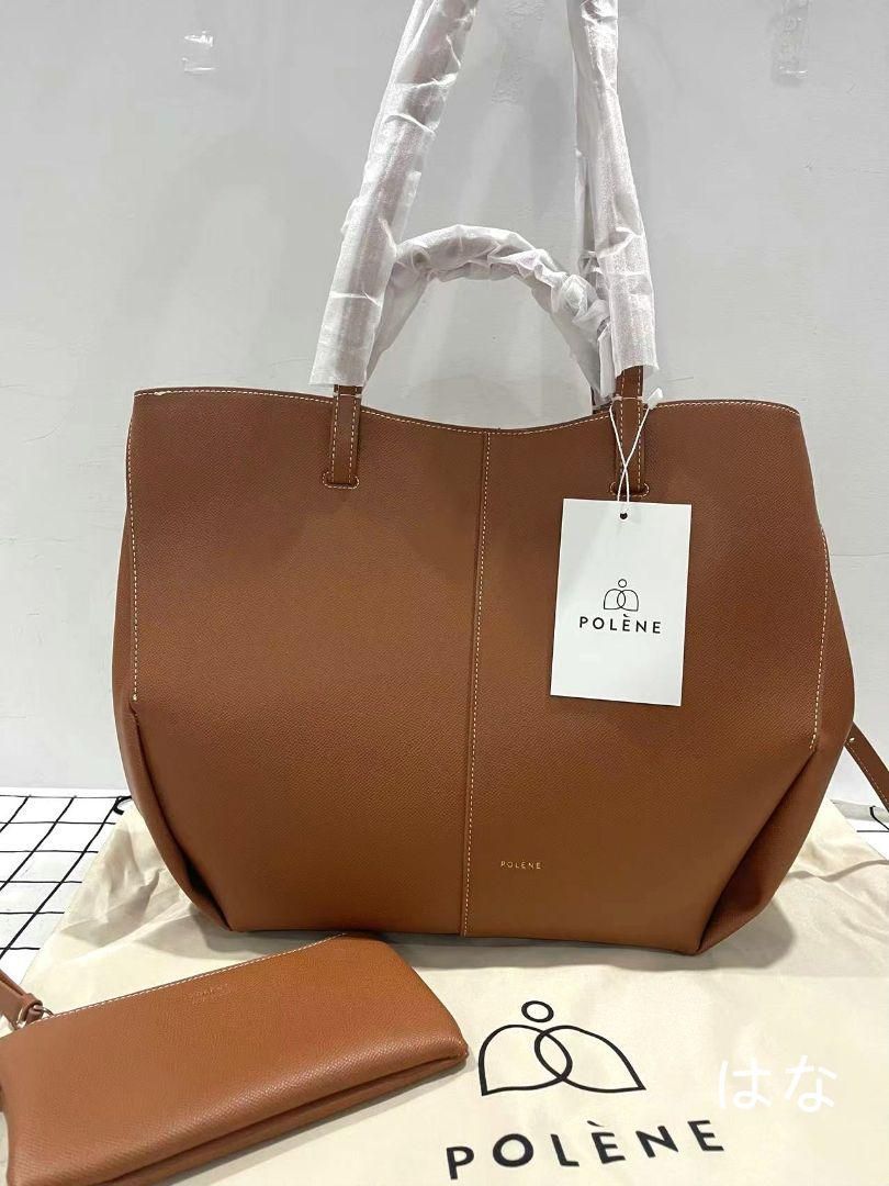POLÈNE ブラウン トートバッグ ポーチ付き POLÈNE ブラウン トートバッグ ポーチ付き