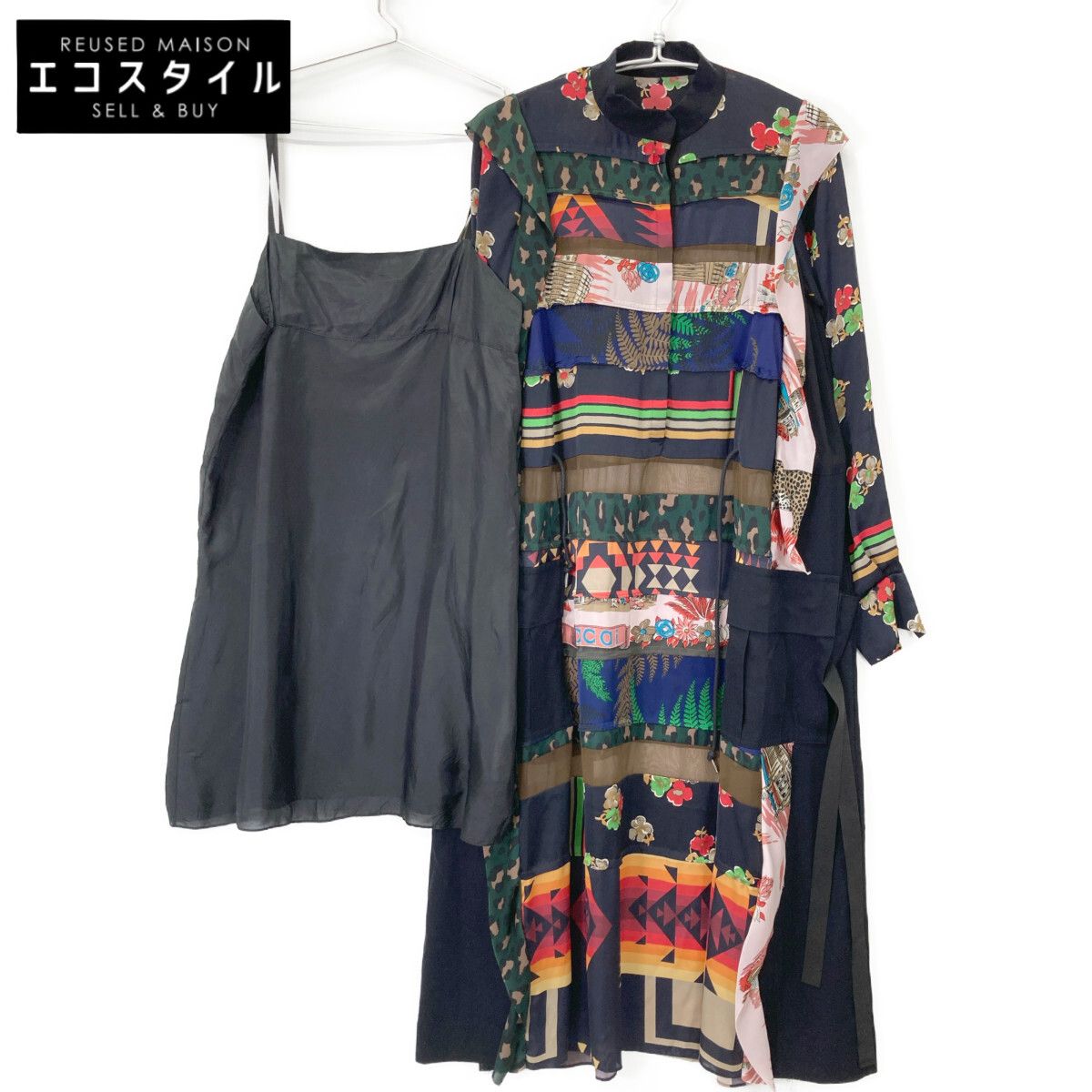 sacai サカイ 21-05430 21SS ﾏﾙﾁｶﾗｰ ﾃﾞｻﾞｲﾝﾌﾟﾘﾝﾄ ﾜﾝﾋﾟｰｽ 1