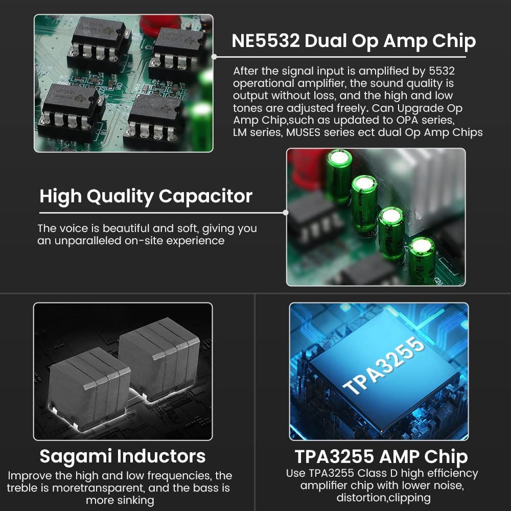 AIYIMA A07 PRO デスクトップアンプ TPA3255+QCC304X+N5532*5