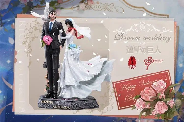 進撃の巨人　エレン　ミカサ　結婚　ガレージキット　フィギュア 進撃の巨人 エレン ミカサ ガレージキット フィギュア - メルカリ