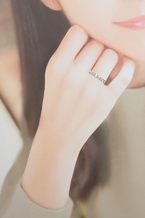 ダイヤモンド リング K18ピンクゴールド ハーフエタニティ 2/3  