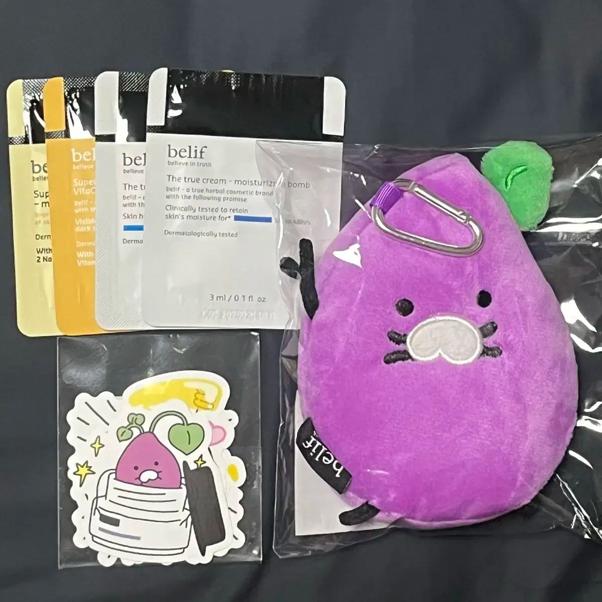 ビリーフ チュンシク スプリングポテト ショッピングカート 刻印入りステッカー キーリング