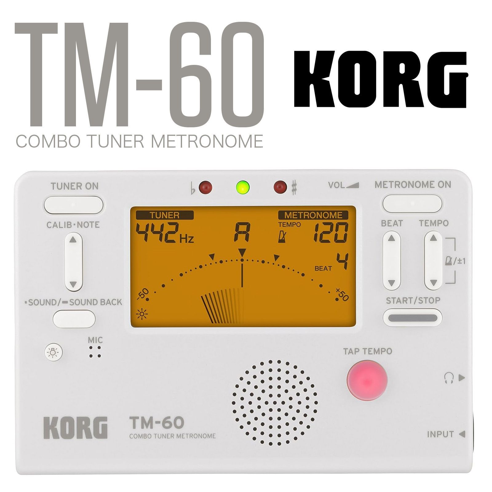 KORG (コルグ) TM-60 WH ホワイト チューナー メトロノーム - メルカリ