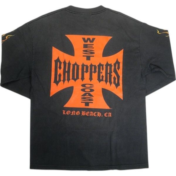 Size L VINTAGE ヴィンテージ Weat Coast Choppers Red Cross LS Tee ロンT 黒 -良い 20818970