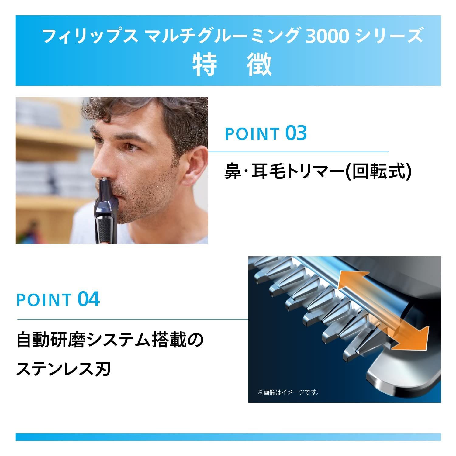 フィリップス ボディ トリマー バリカン 鼻毛カッター MG3730/15 フィリップス ボディ トリマー マルチグルーミング3000シリーズ ボディ