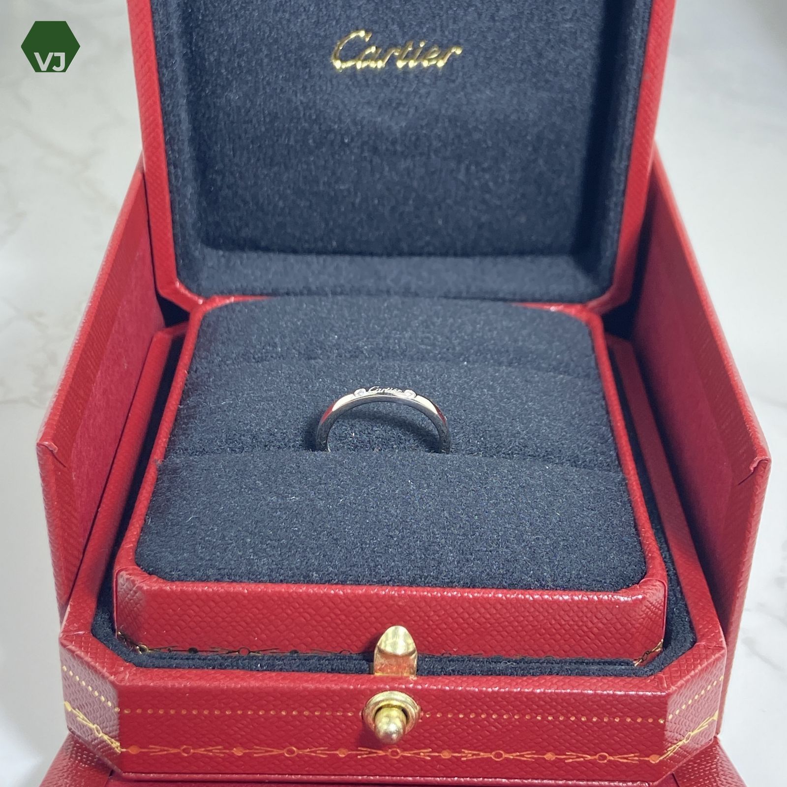 19-3】【CARTIER】バレリーナカーブウェディング 3Pダイヤ