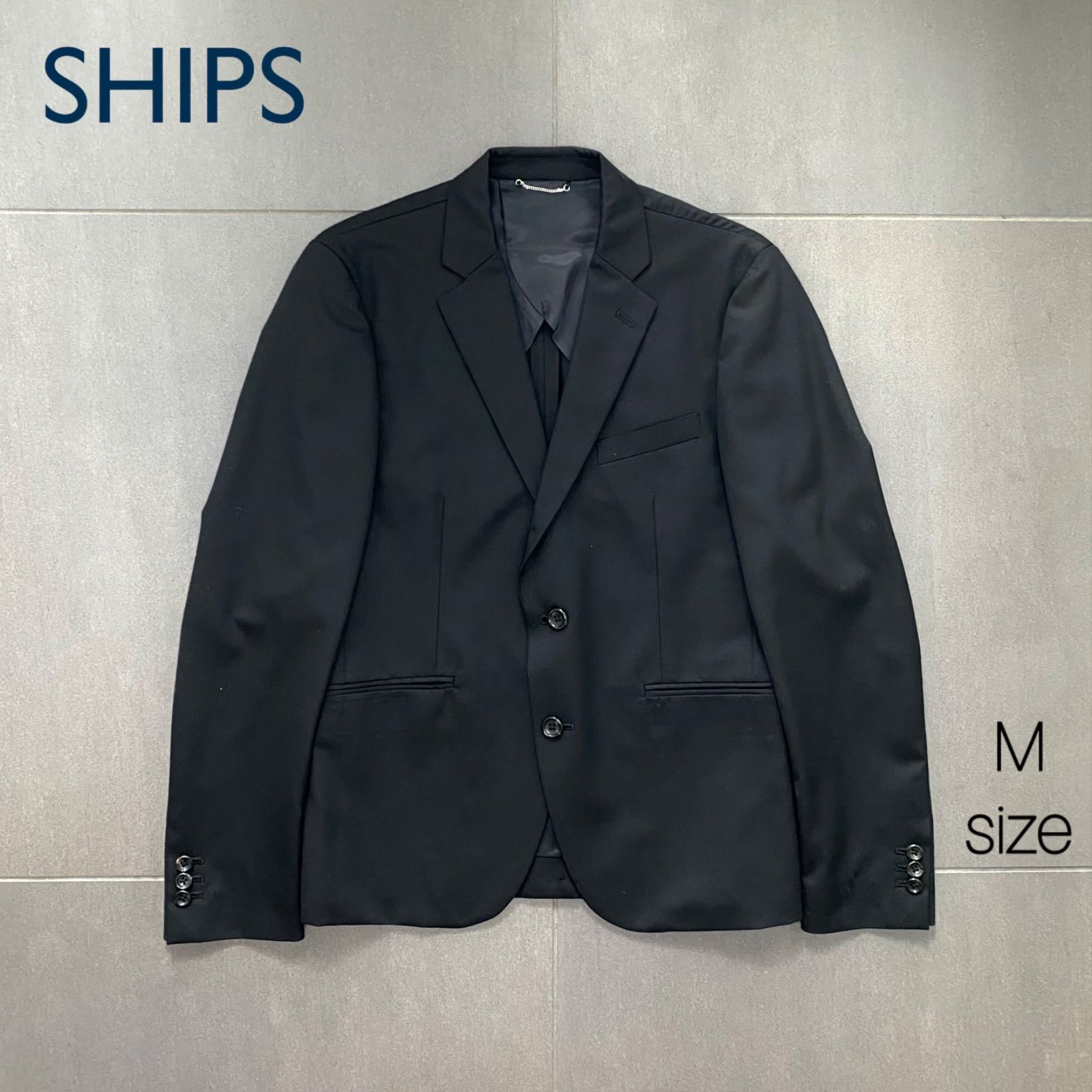 SHIPS シップス シングル テーラードジャケット ブラック Mサイズ 