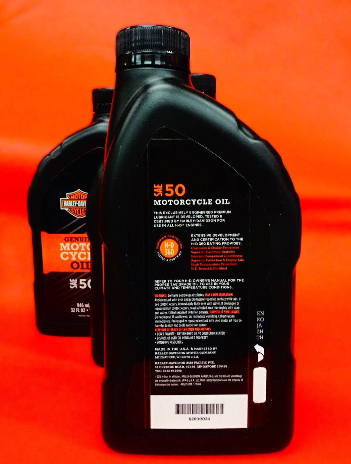 ハーレー純正 エンジンオイル SAE 50 ３本セット Harley-Davidson H.D BRIGHTFACE_UK