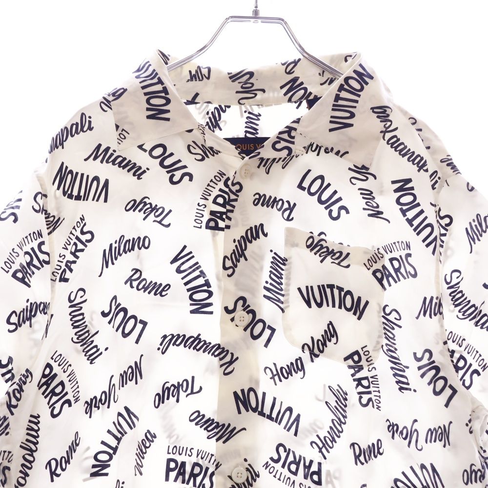 LOUIS VUITTON／ルイ•ヴィトン シティーロゴプリント シルクシャツ