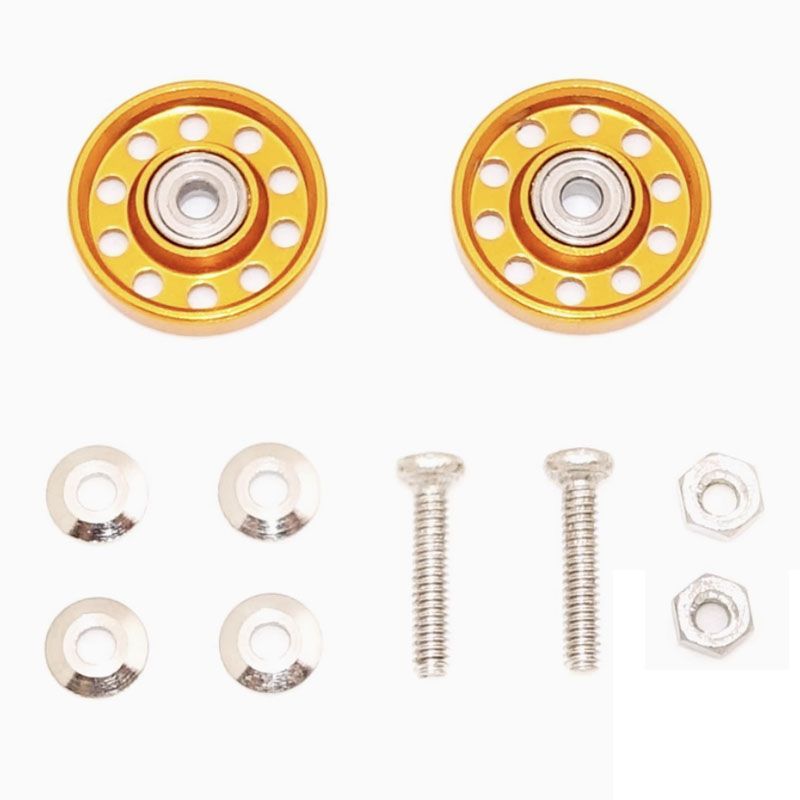 ミニ四駆用 13mm 軽量アルミローラー（ゴールド-金色） - メルカリ