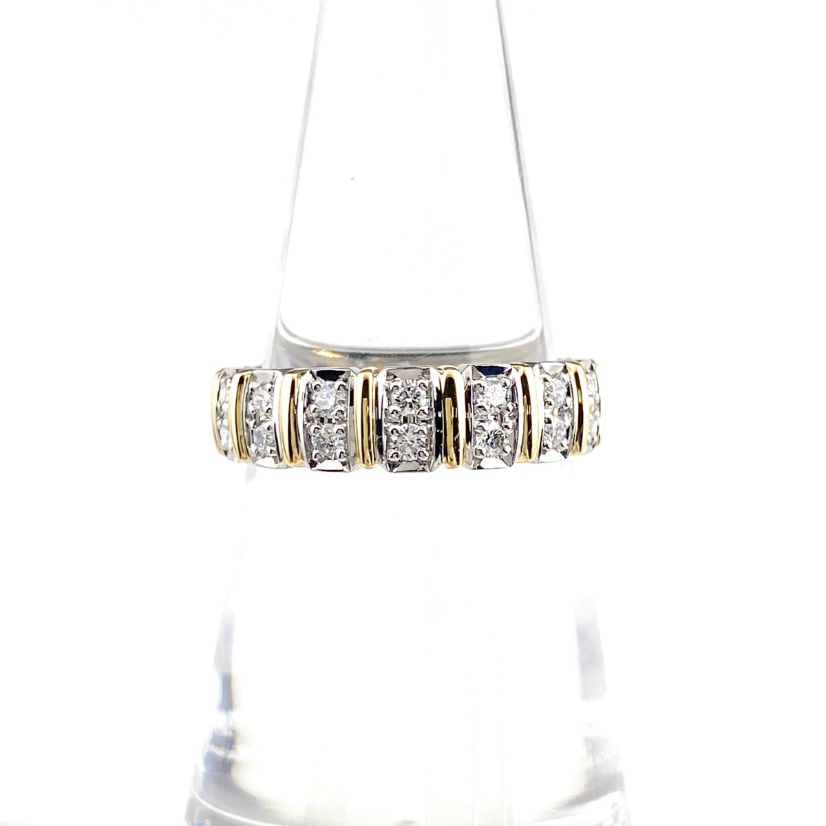 メレダイヤ デザインリング プラチナ 指輪 リング 10.5号 Pt900 K18 ダイヤモンド レディース