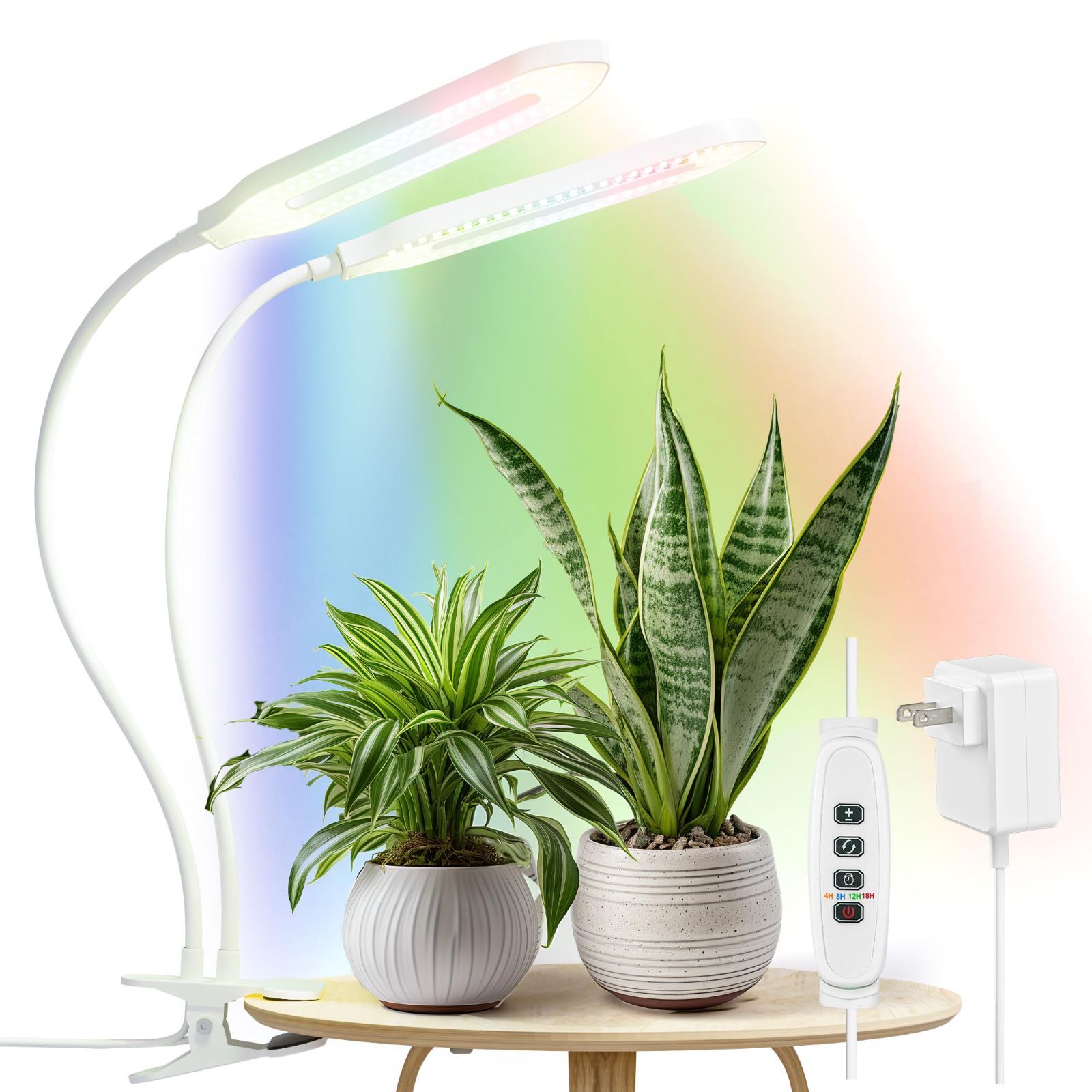 植物育成ライト LED 80W相当 育苗ライト 室内栽培ランプ タイマー機能（4H-8H-12H-18H） 10段階調光 360調節可能 日照不足解消 室内栽培 多肉植物 水耕栽培ランプ 家庭菜園 室内園芸 観葉植物 放熱