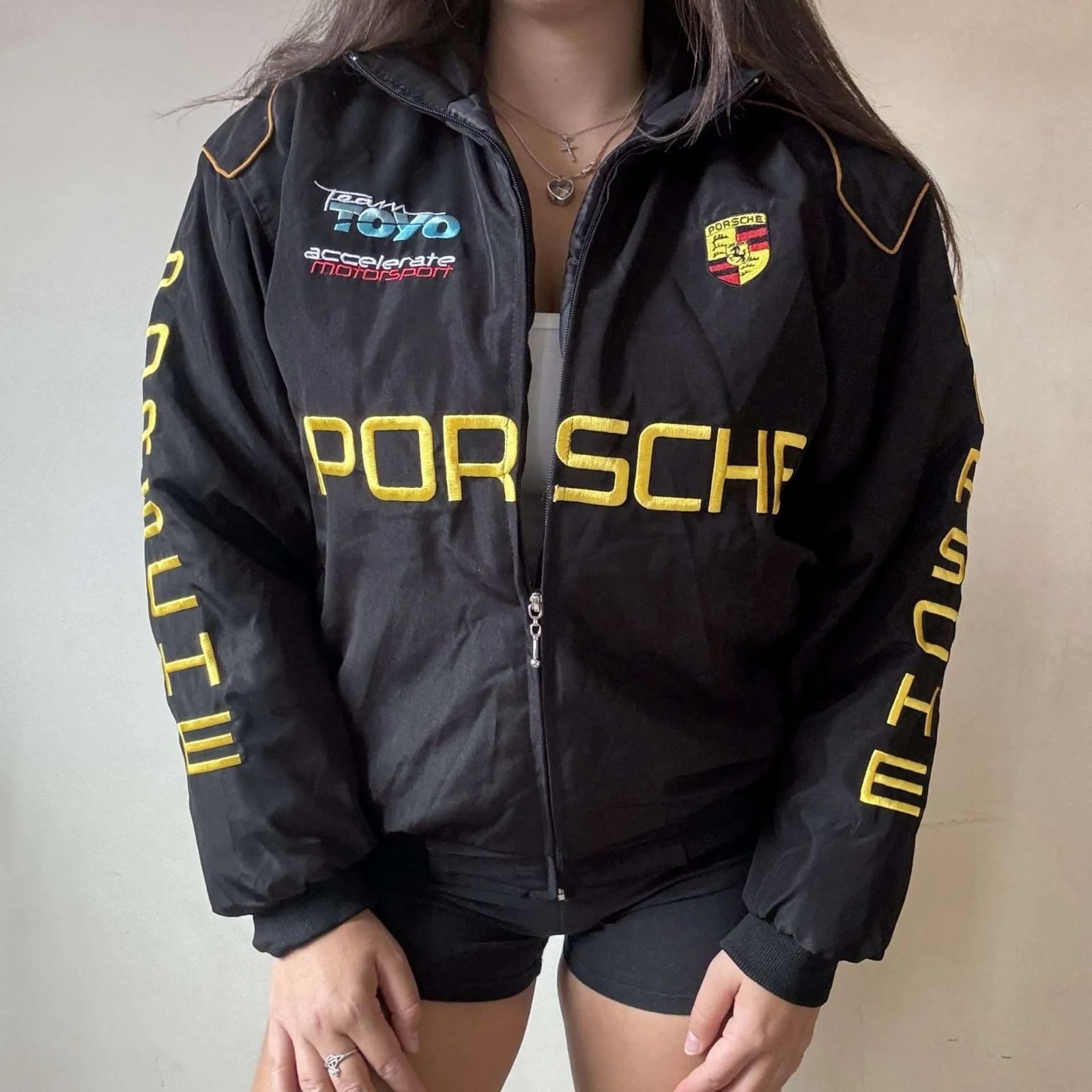 レーシングジャケットポルシェ PORSCHE ポルシェ F1 レーシングジャケット ブルゾン 刺繍 中綿