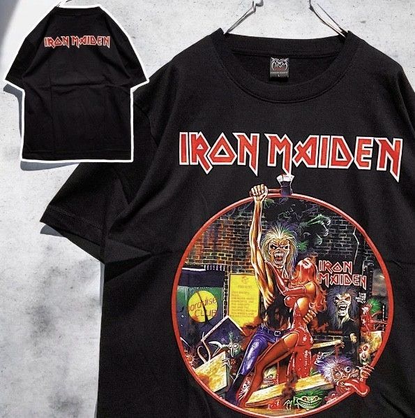 アイアンメイデン　IRON MAIDEN Tシャツ tee ティーシャツ バンド ロック ツアー　ライブ　デザイン 両面 プリント 派手 奇抜 古着 ビンテージ vintage パンク メタル ヒップホップ ラッパー アーティスト カットソー