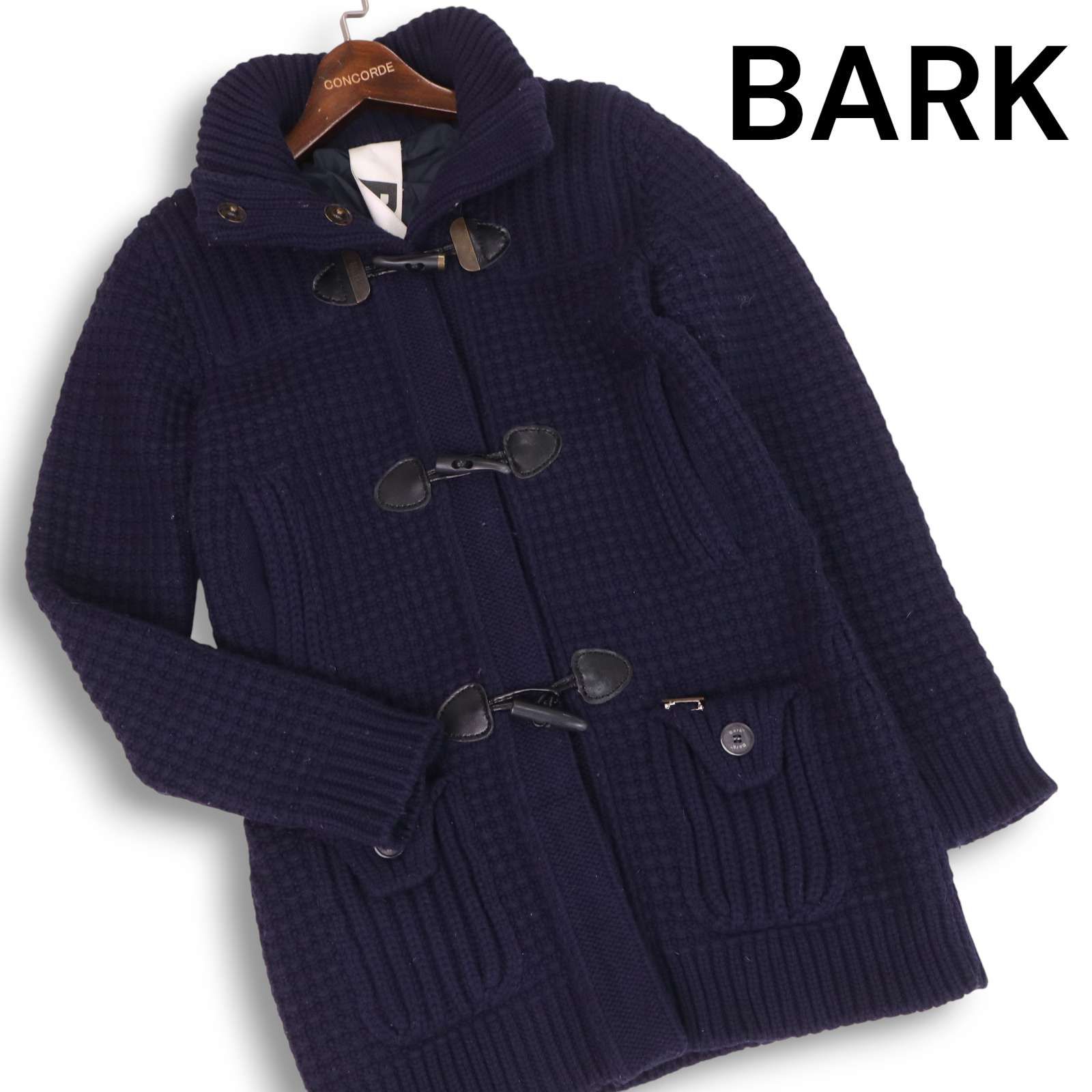 イタリア製☆ BARK バーク 秋冬☆ ウール ニット ダッフル コート Sz.S