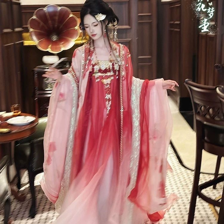 漢服 コスプレ 中華風 仙女服 華服 撮影用 ステージ衣装 ハロウィン クリスマス イベント かわいいHF―032