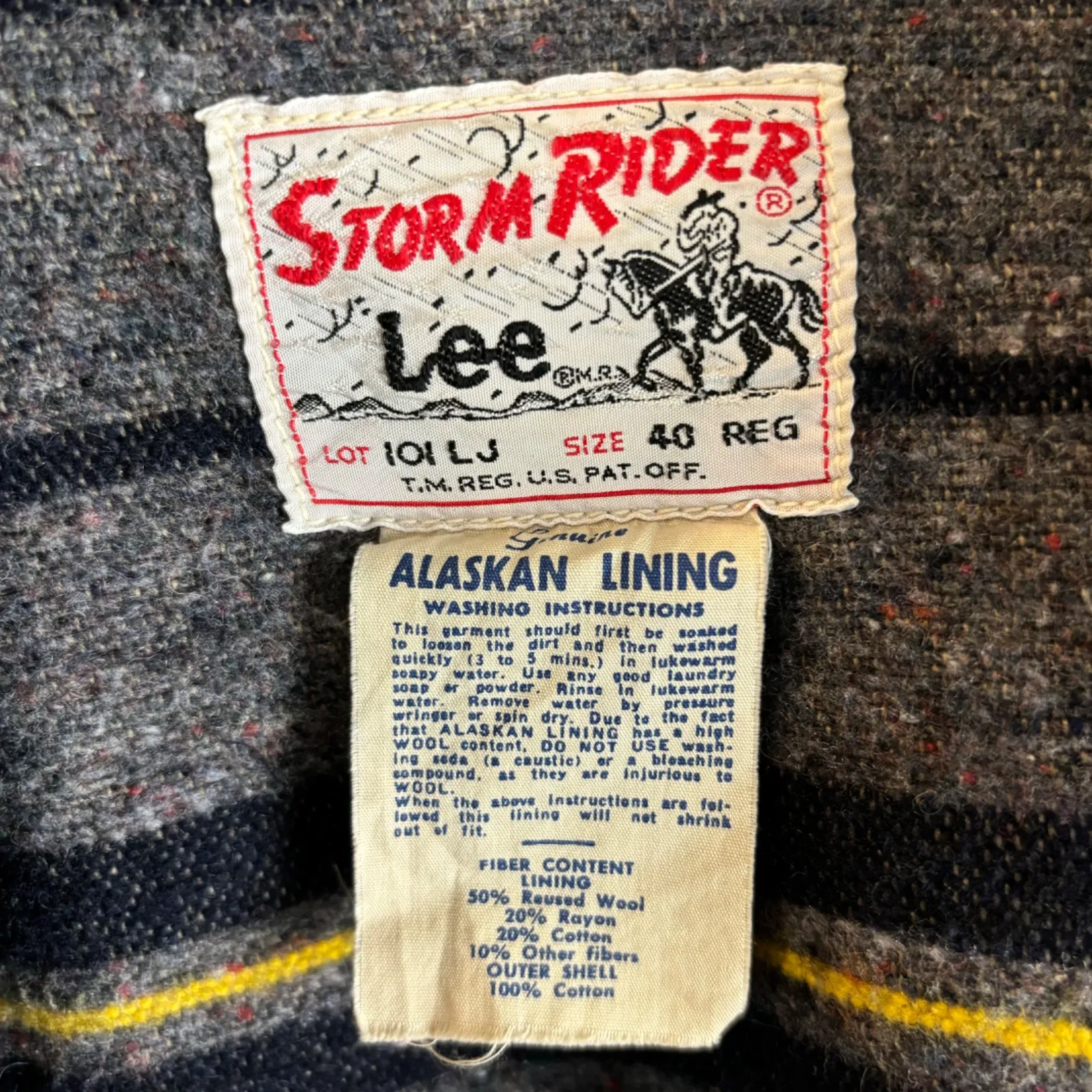 STORM RIDER Lee 101LJ Denim Tracker Jacket ALASKAN LINING 復刻 