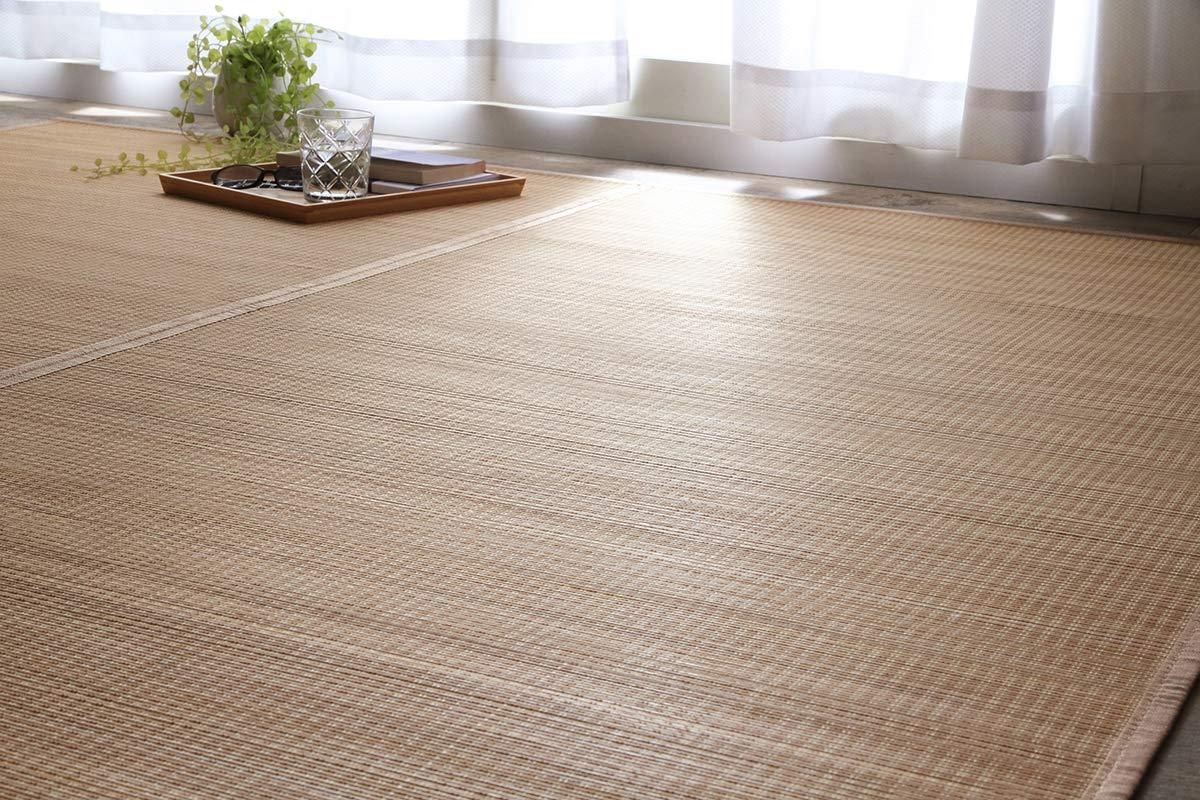 新品・3営業日で発送】イケヒコ 竹 ラグ カーペット 裏地付き 天然素材